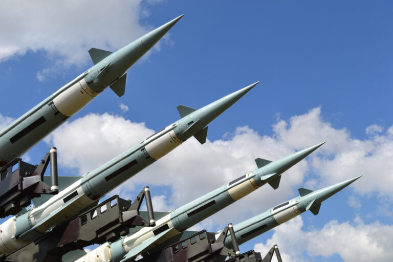 Combat missiles on a launcher.
